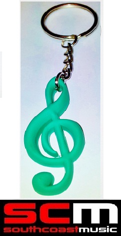 MUSICAL NOTE TREBLECLEF KEY RING CHAIN MUSICIAN GIFT KEYRING KEYCHAIN GREEN