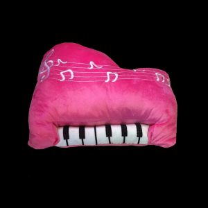 Pink EMBROIDERED PIANO KEYBOARD CUSHION 35x30cm PLUSH STUFFED DECORATIVE TOY