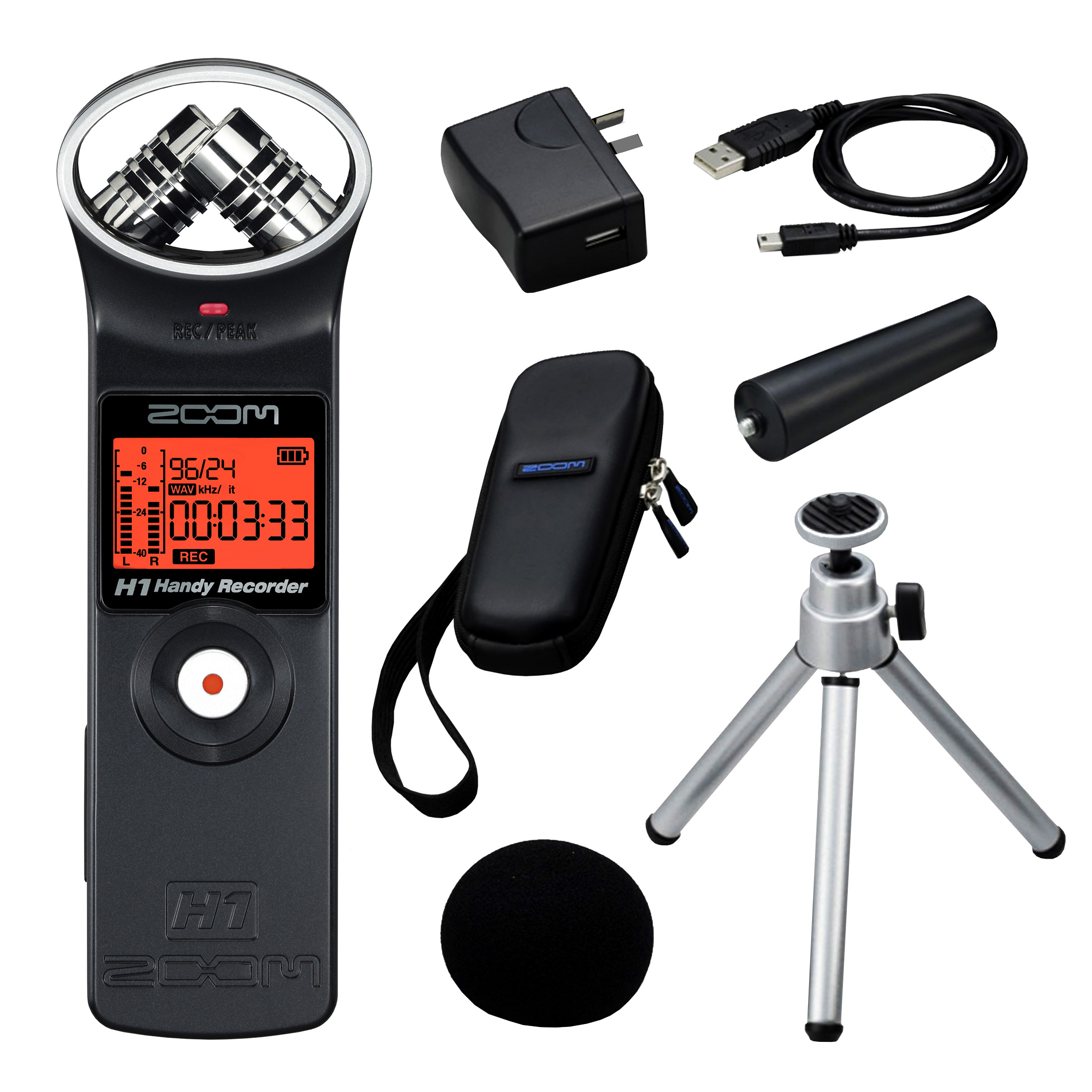 Zoom H1 Recorder Hand USB Microphone Version with Zoom H1 Accessory Pack - the BEST Deal! – South Coast Music