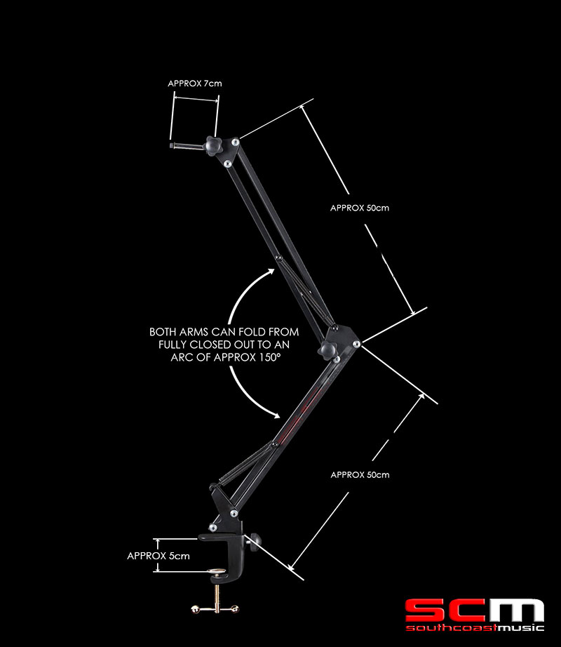 Icon Mb 03 Desk Mount Scissor Style Microphone Stand With 5m Xlr Xlr Mic Cable Free P H South Coast Music