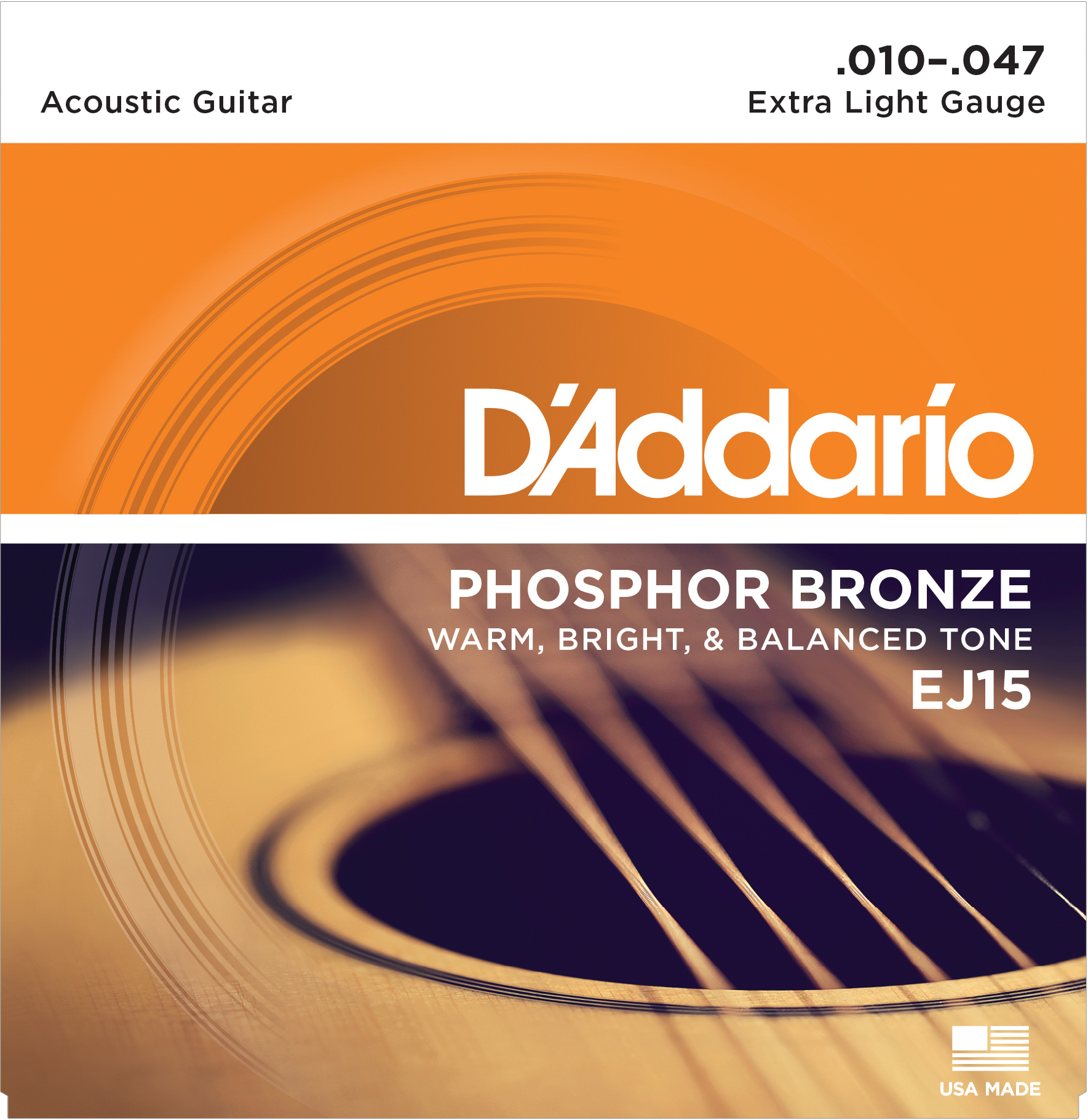 3 X Sets DAddario EJ15 Acoustic Guitar Strings 10 To 47 Phosphor Bronze 