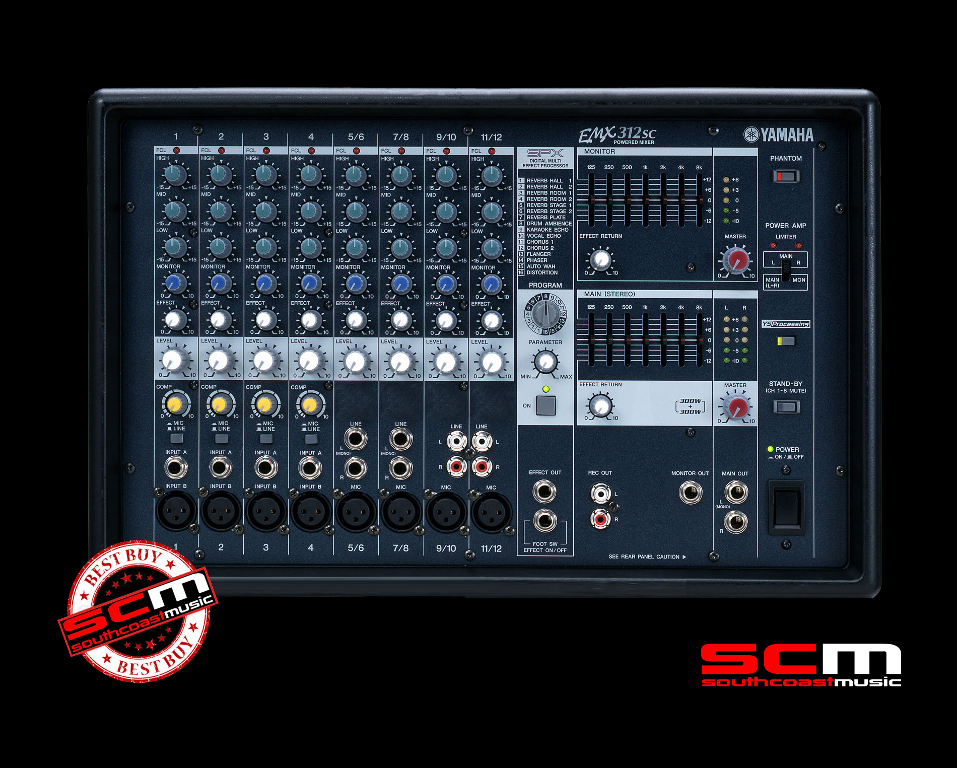 YAMAHA EMX312SC 600 Watt Powered Mixer – South Coast Music
