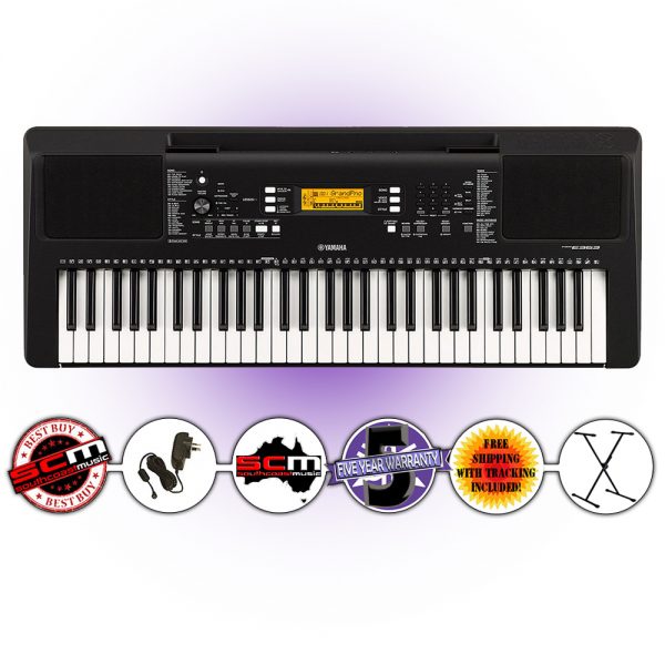 yamaha psre363 premium keyboard package with sxks stand