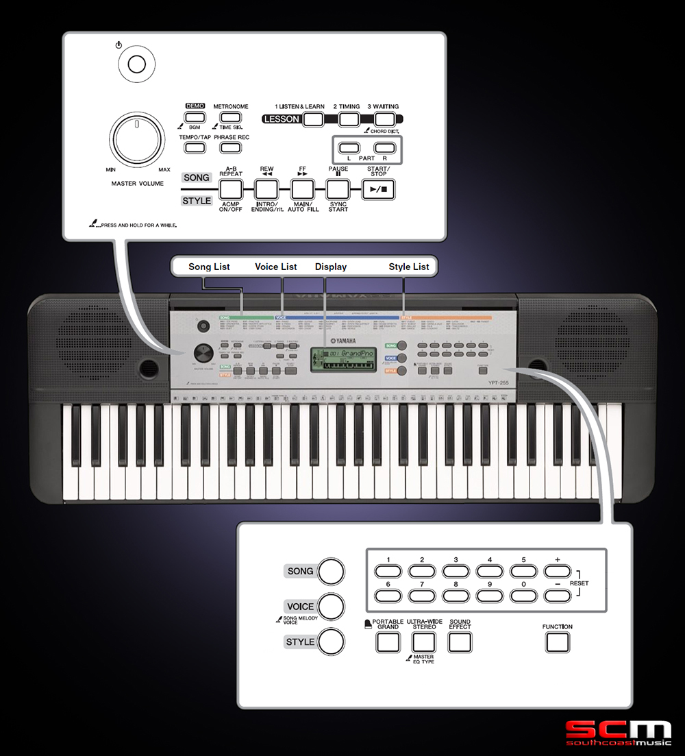 yamaha ypt 255 touch sensitive