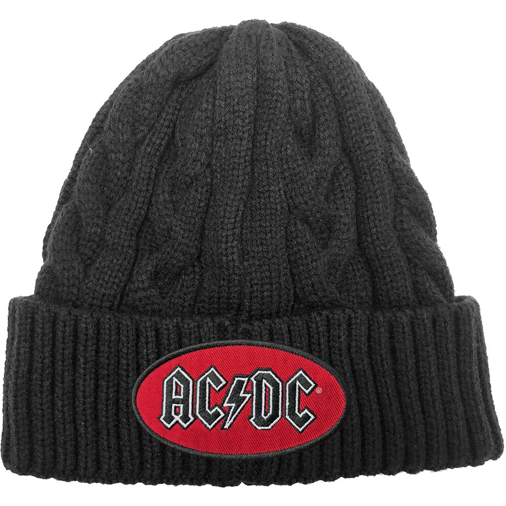 AC/DC Unisex Beanie: Oval Logo (Cable-Knit) – South Coast Music